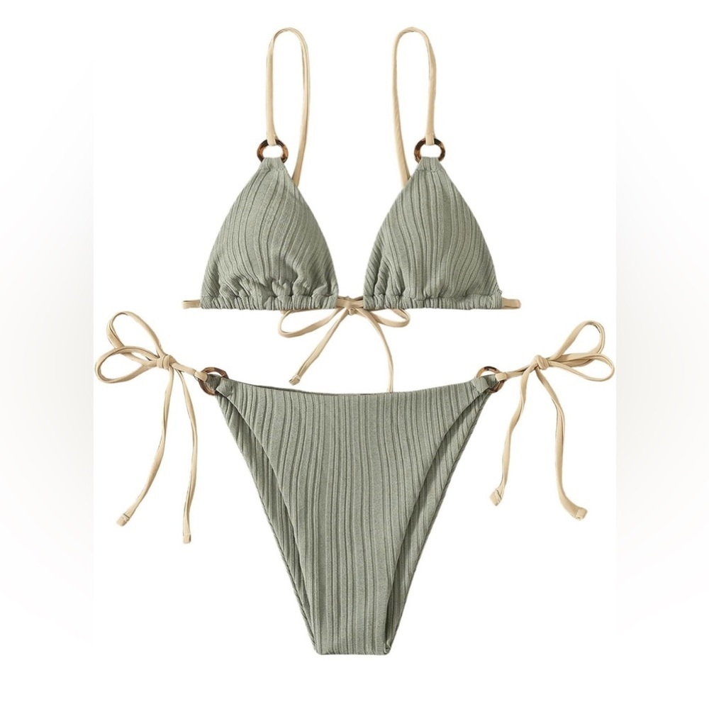SOLY HUX Bikini Sets for Women 2 Piece Swimsuit Sexy High Cut Spaghetti Strap